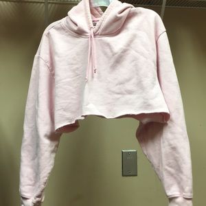 Light Pink Cropped Hoodie